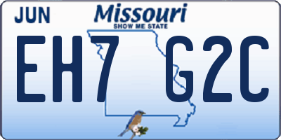 MO license plate EH7G2C