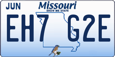 MO license plate EH7G2E
