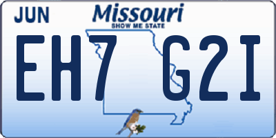 MO license plate EH7G2I