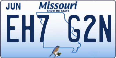 MO license plate EH7G2N