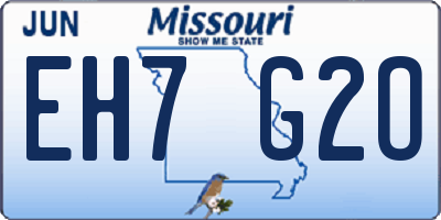MO license plate EH7G2O
