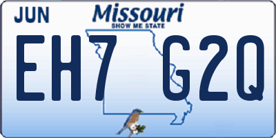 MO license plate EH7G2Q