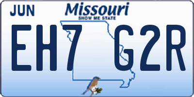 MO license plate EH7G2R