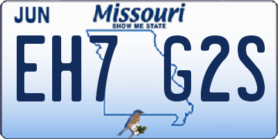 MO license plate EH7G2S