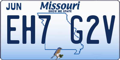 MO license plate EH7G2V