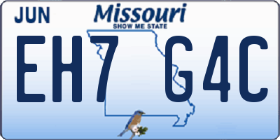 MO license plate EH7G4C