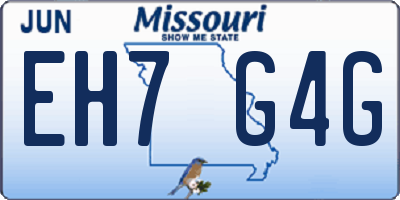 MO license plate EH7G4G