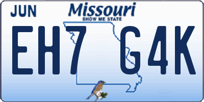 MO license plate EH7G4K