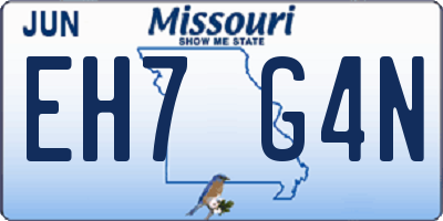 MO license plate EH7G4N