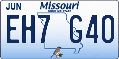 MO license plate EH7G4O