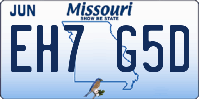 MO license plate EH7G5D