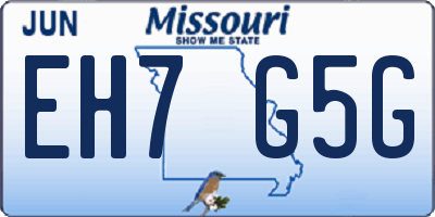 MO license plate EH7G5G