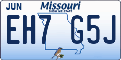 MO license plate EH7G5J