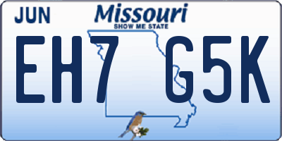 MO license plate EH7G5K