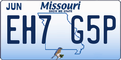 MO license plate EH7G5P