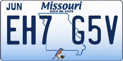 MO license plate EH7G5V
