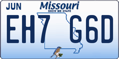 MO license plate EH7G6D
