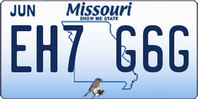MO license plate EH7G6G