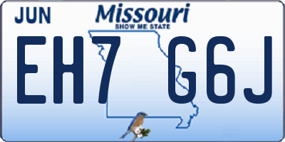 MO license plate EH7G6J