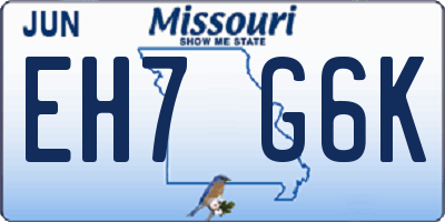 MO license plate EH7G6K
