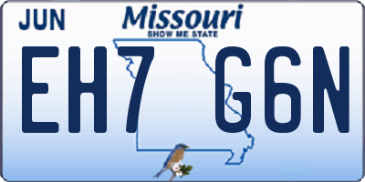 MO license plate EH7G6N