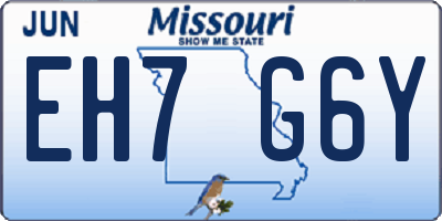 MO license plate EH7G6Y