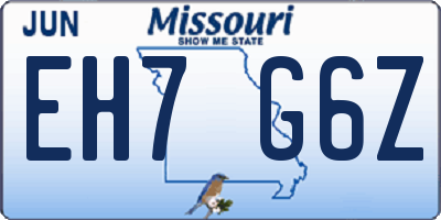 MO license plate EH7G6Z