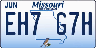 MO license plate EH7G7H