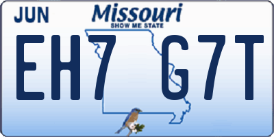 MO license plate EH7G7T