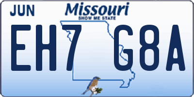 MO license plate EH7G8A