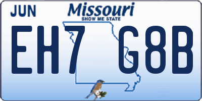 MO license plate EH7G8B