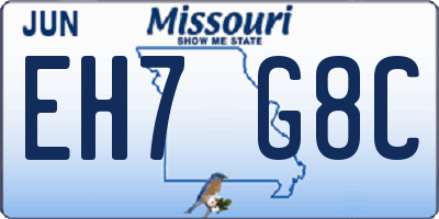 MO license plate EH7G8C