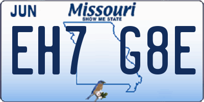 MO license plate EH7G8E