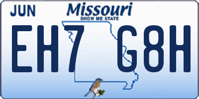 MO license plate EH7G8H