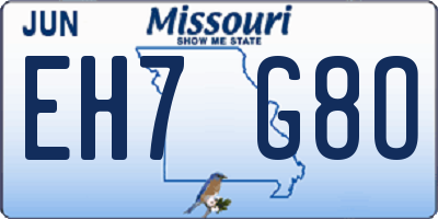 MO license plate EH7G8O