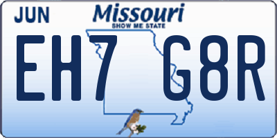 MO license plate EH7G8R