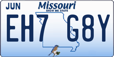 MO license plate EH7G8Y
