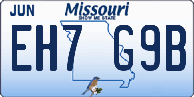 MO license plate EH7G9B