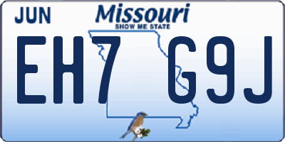 MO license plate EH7G9J