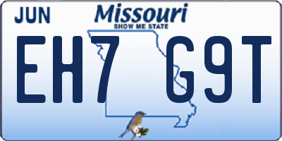 MO license plate EH7G9T