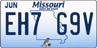 MO license plate EH7G9V