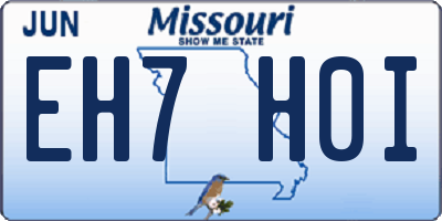 MO license plate EH7H0I
