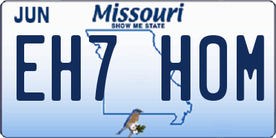 MO license plate EH7H0M