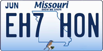 MO license plate EH7H0N