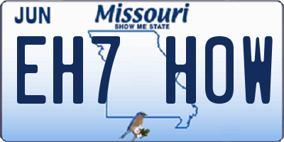 MO license plate EH7H0W