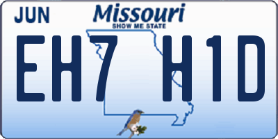 MO license plate EH7H1D