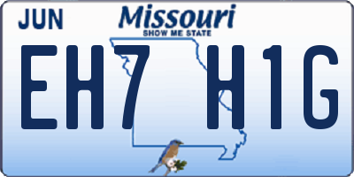 MO license plate EH7H1G