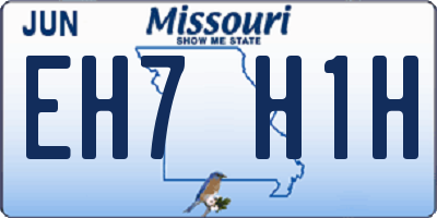 MO license plate EH7H1H