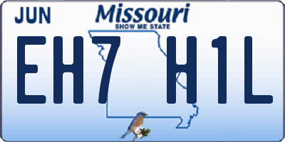 MO license plate EH7H1L