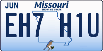 MO license plate EH7H1U